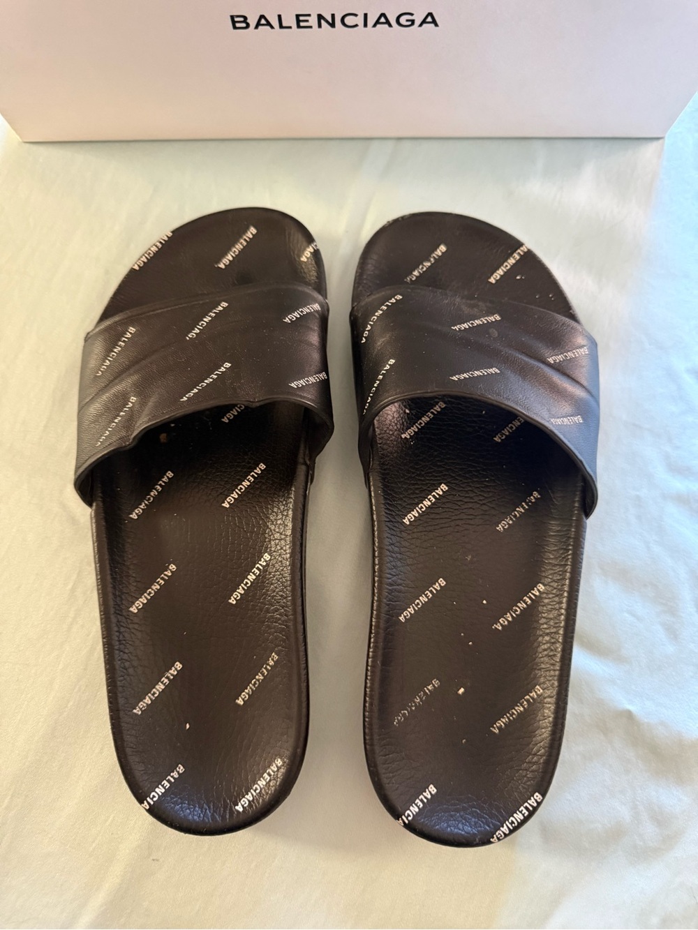 Unisex Balenciaga Leather Slides